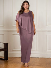 Sheath Scoop Floor-Length Beaded Mother of the Bride Dress